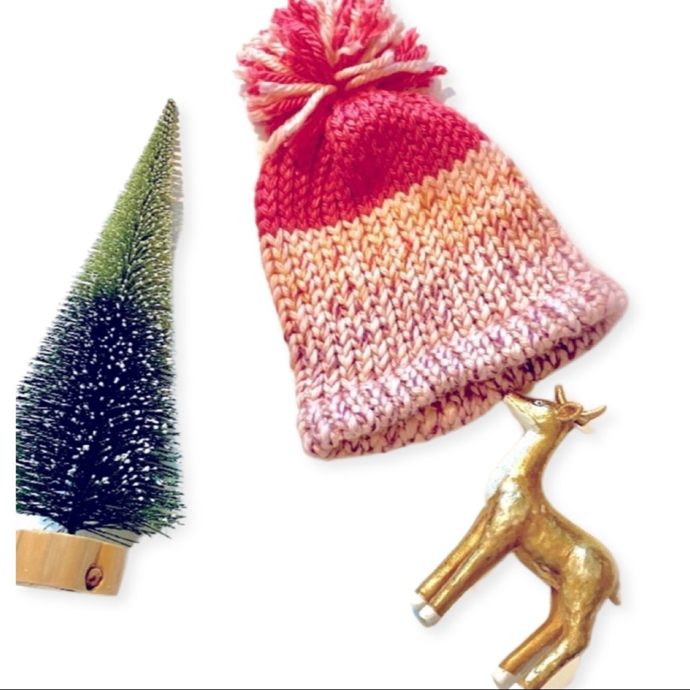 Chunky Knit Beanie - Pink Ombre